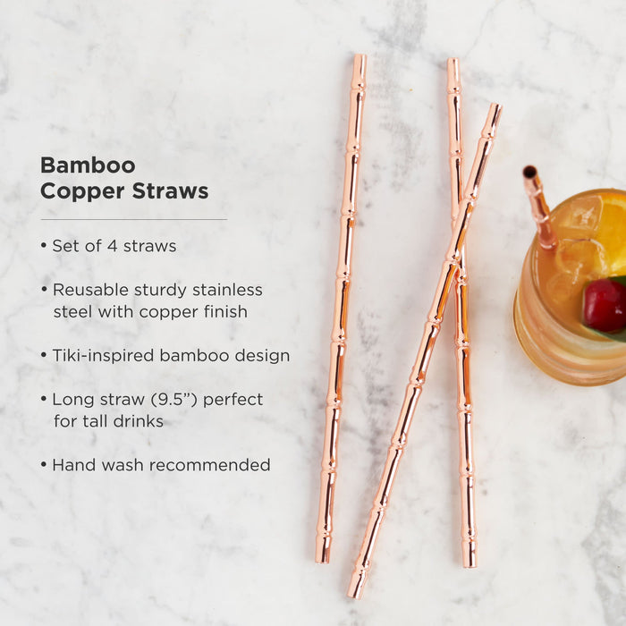 Pacific Bamboo Straws in Copper Set of 4