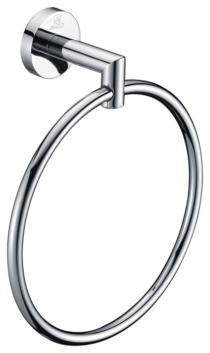 Caster 2 Series Towel Ring in Polished Chrome