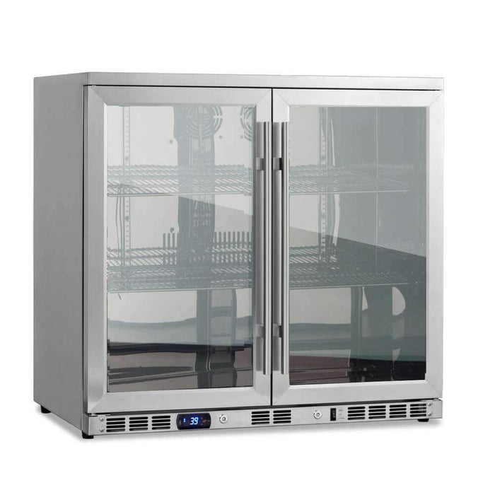 36 Inch Heating Glass 2 Door Built In Beverage Fridge