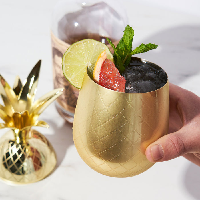 Pacific Pineapple Tumbler in Gold