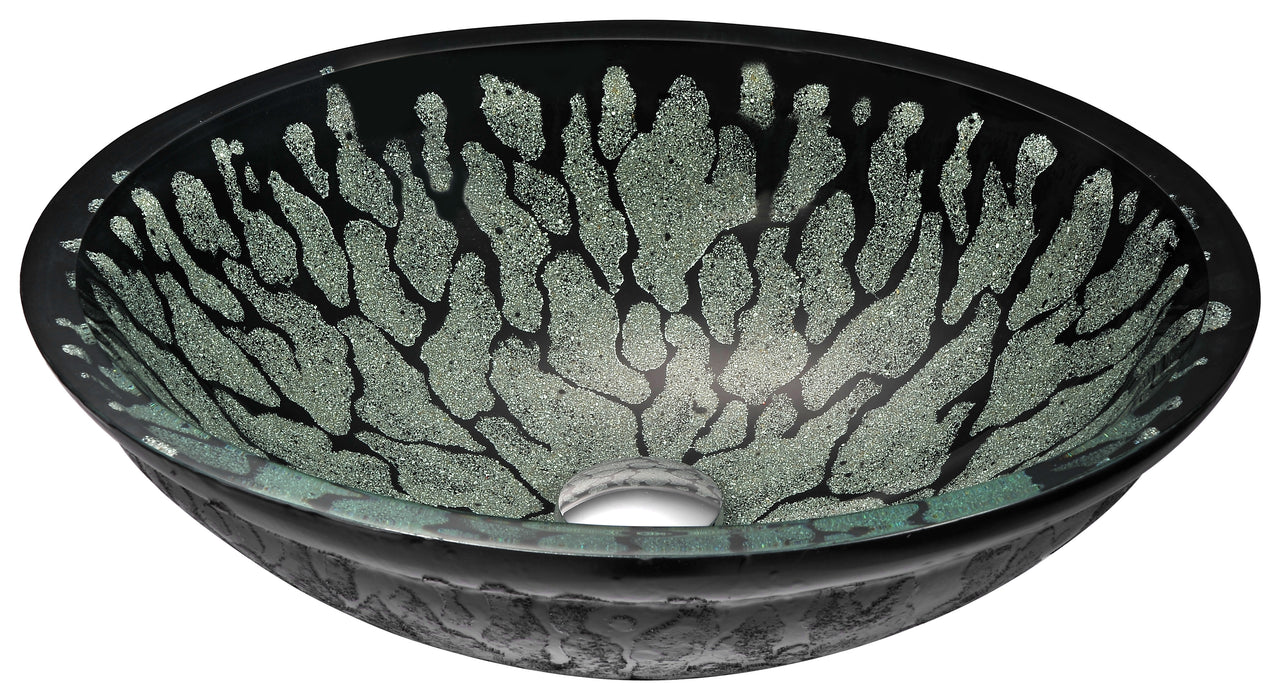 Bravo Series Deco-Glass Vessel Sink in Lustrous Black