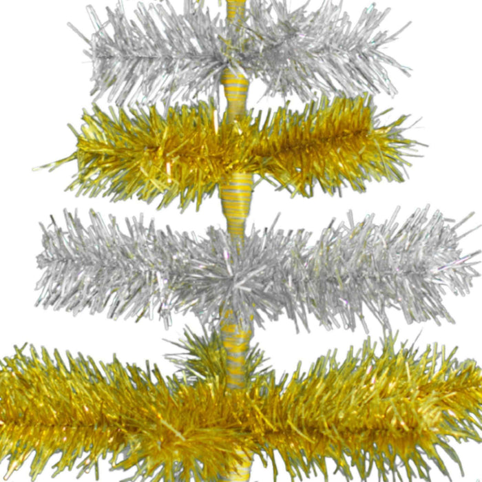 Gold & Silver Layered Tinsel Christmas Tree