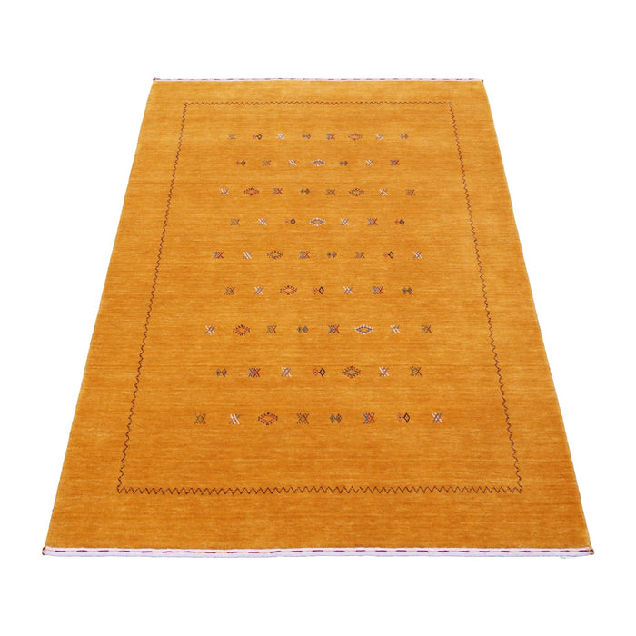 Gold Tribal Center Medallion Hand Loomed Wool Area Rug