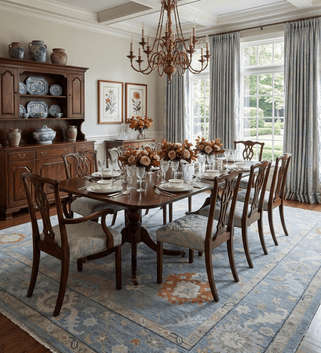Gray and Beige Hand knotted Traditional Oushak Wool Area Rug