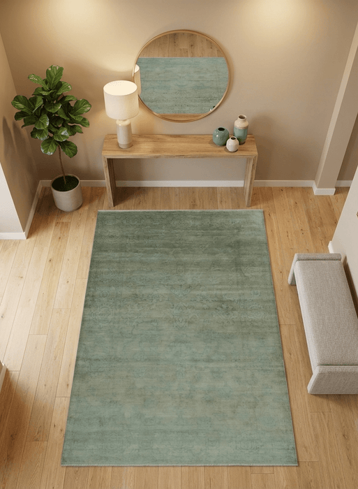 Gray And Beige Traditional Oushak Design 5.8x8.6 Hand Knotted Wool Area Rug