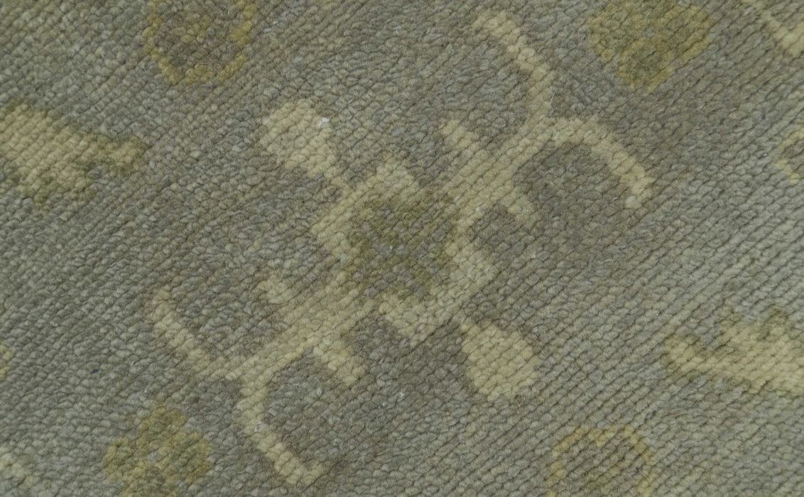 Gray And Beige Traditional Oushak Design Hand Knotted 5.6x8.6 wool area rug