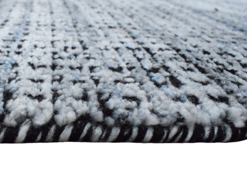 Gray and Black Handmade Area Rug Made With Fine Viscose