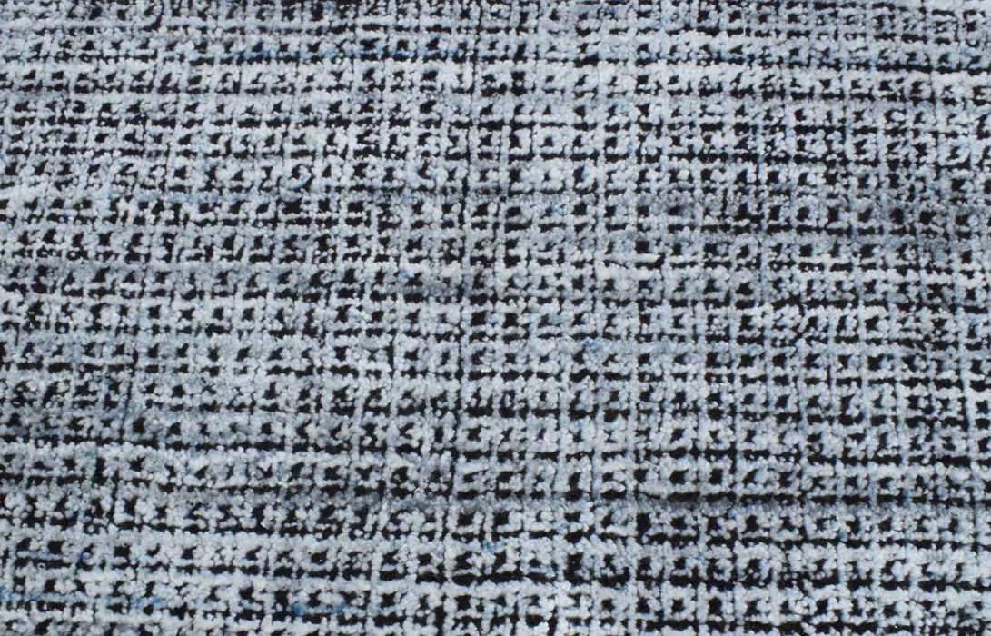 Gray and Black Handmade Area Rug Made With Fine Viscose