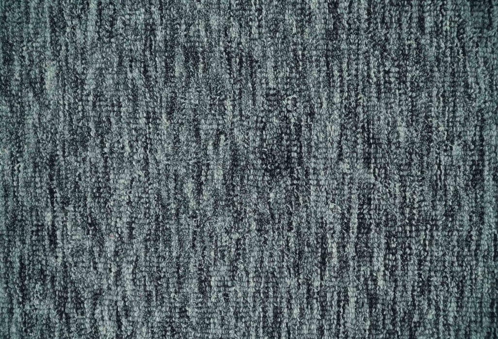 Gray and Charcoal Modern Solid Hand Tufted Natural Wool Area Rug