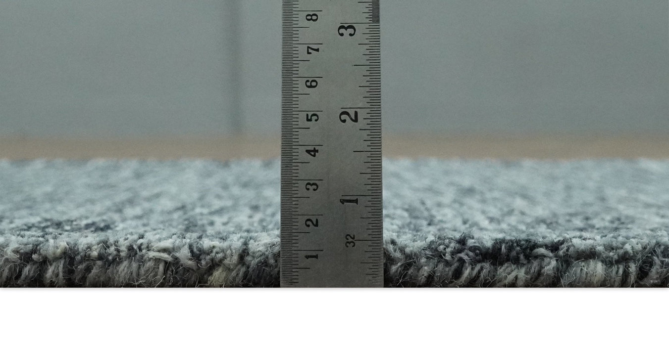 Gray and Charcoal Modern Solid Hand Tufted Natural Wool Area Rug