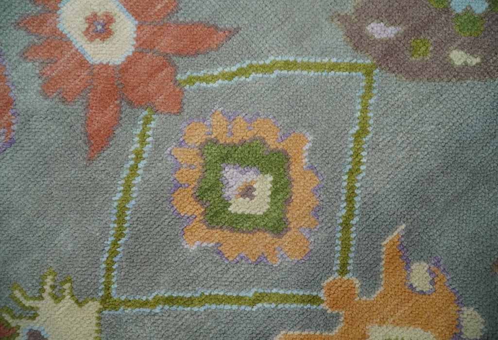 Gray and Gold Hand knotted 8x10 And 9x12 Traditional Oushak wool Area Rug