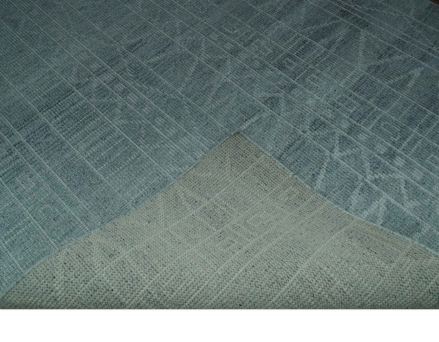 Gray and Silver 5x8 Stripes Design Hand Knotted wool and Art Silk Area Rug