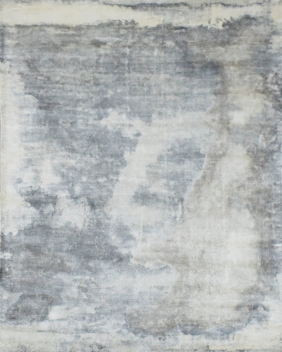 Gray, Brown and Ivory Handmade Area Rug Made With Fine Viscose
