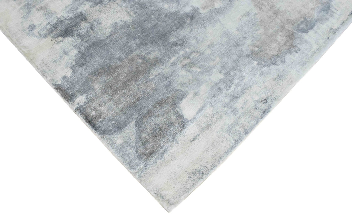 Gray, Brown and Ivory Handmade Area Rug Made With Fine Viscose