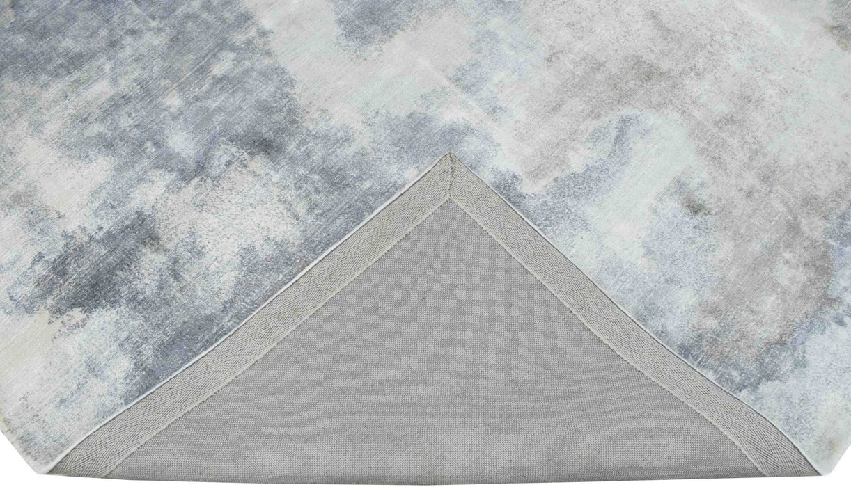 Gray, Brown and Ivory Handmade Area Rug Made With Fine Viscose