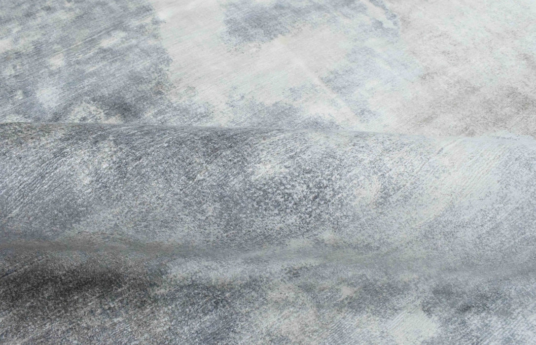 Gray, Brown and Ivory Handmade Area Rug Made With Fine Viscose