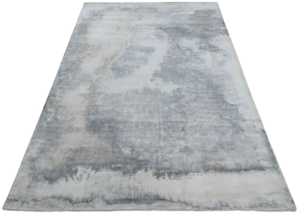 Gray, Brown and Ivory Handmade Area Rug Made With Fine Viscose