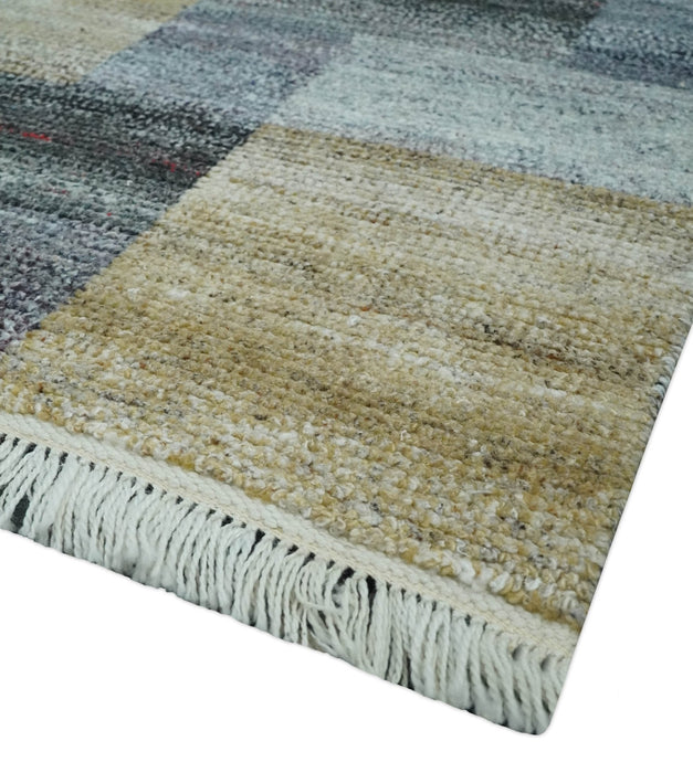 Gray, Charcoal, Ivory and Beige Modern Geometrical 5x8 Pet yarn Area Rug