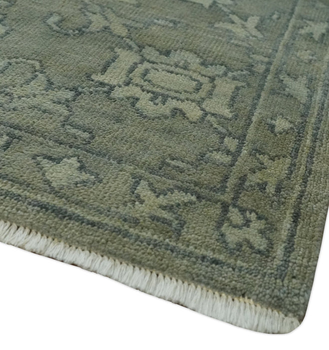 Gray, Silver and Charcoal Hand Knotted antique look Traditional Oushak 8x10 wool area Rug