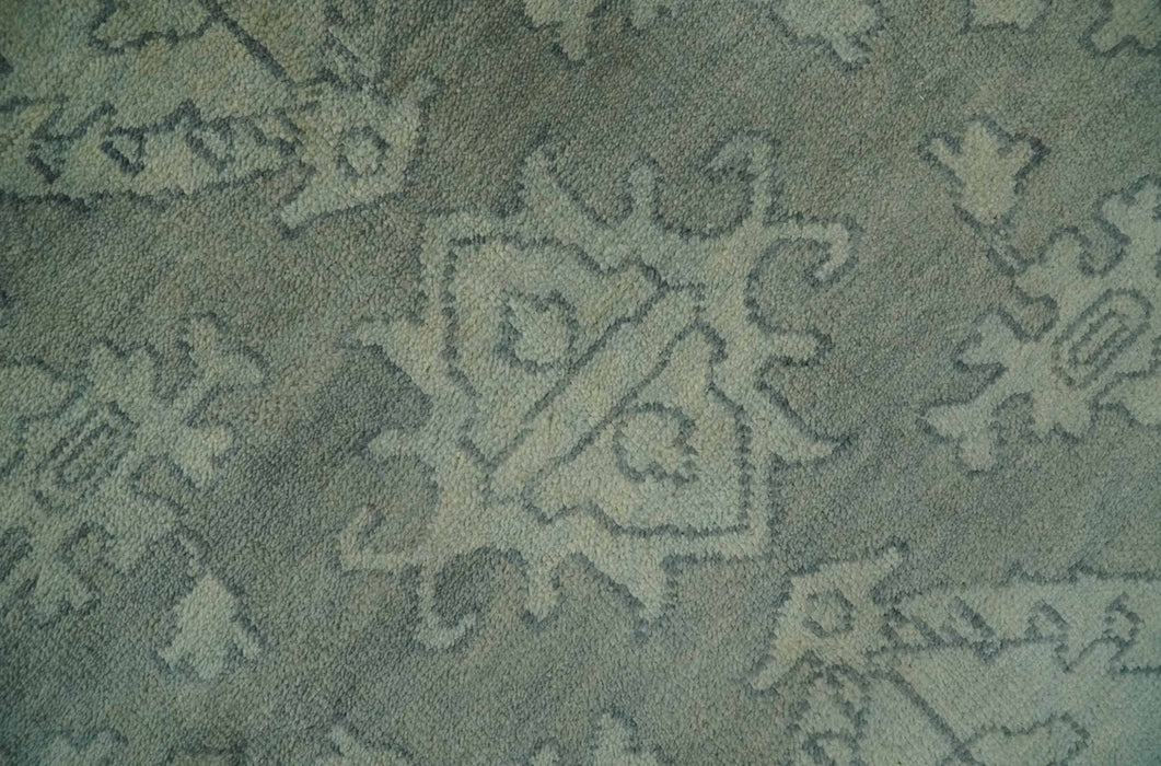 Gray, Silver and Charcoal Hand Knotted antique look Traditional Oushak 8x10 wool area Rug