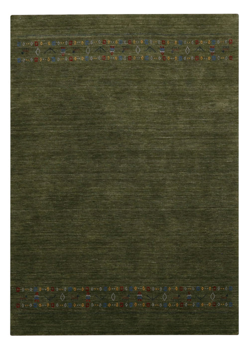 Green Contemporary Design Hand Loomed Wool Area Rug