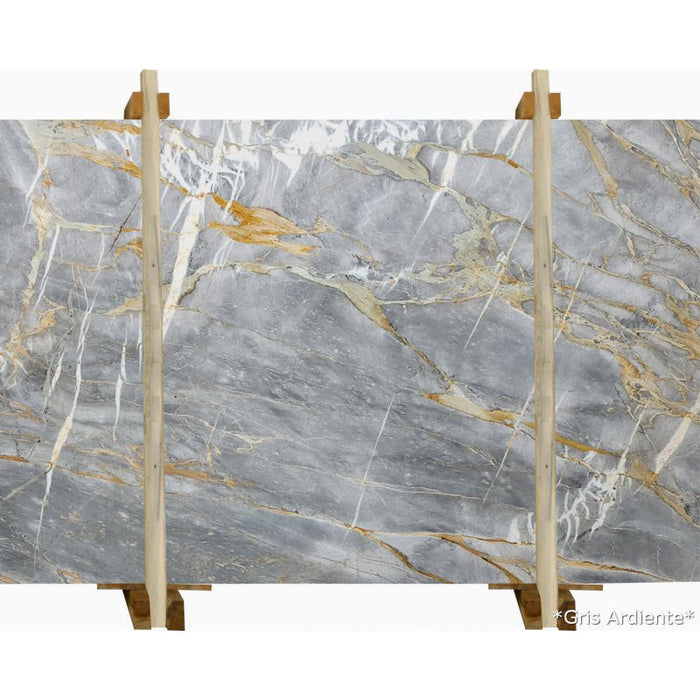 Gris Ardiente Gray Bookmatching Marble Slabs Polished - Livfloors Collection