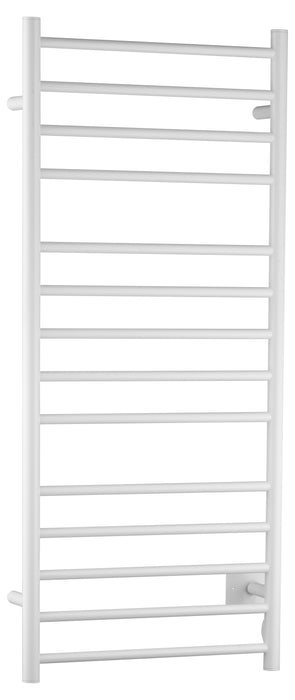 ANZZI Elgon 14-Bar Carbon Steel Wall Mounted Electric Towel Warmer Rack in White