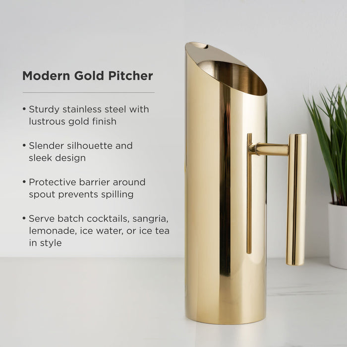 Modern Stainless Steel Pitcher in Gold