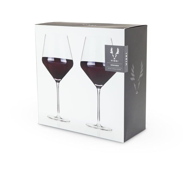 Raye Angled Crystal Burgundy Glasses Set of 2