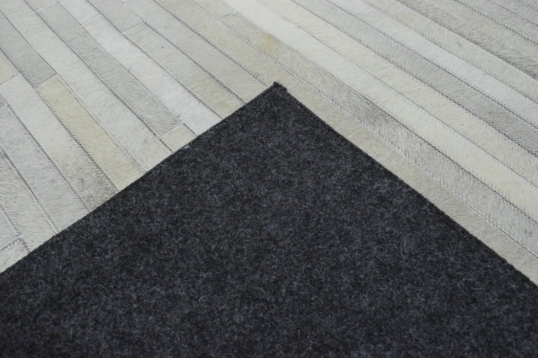 Handmade Hairon 5x8 Genuine Leather Handmade Ivory and Beige Area Rug | LR10