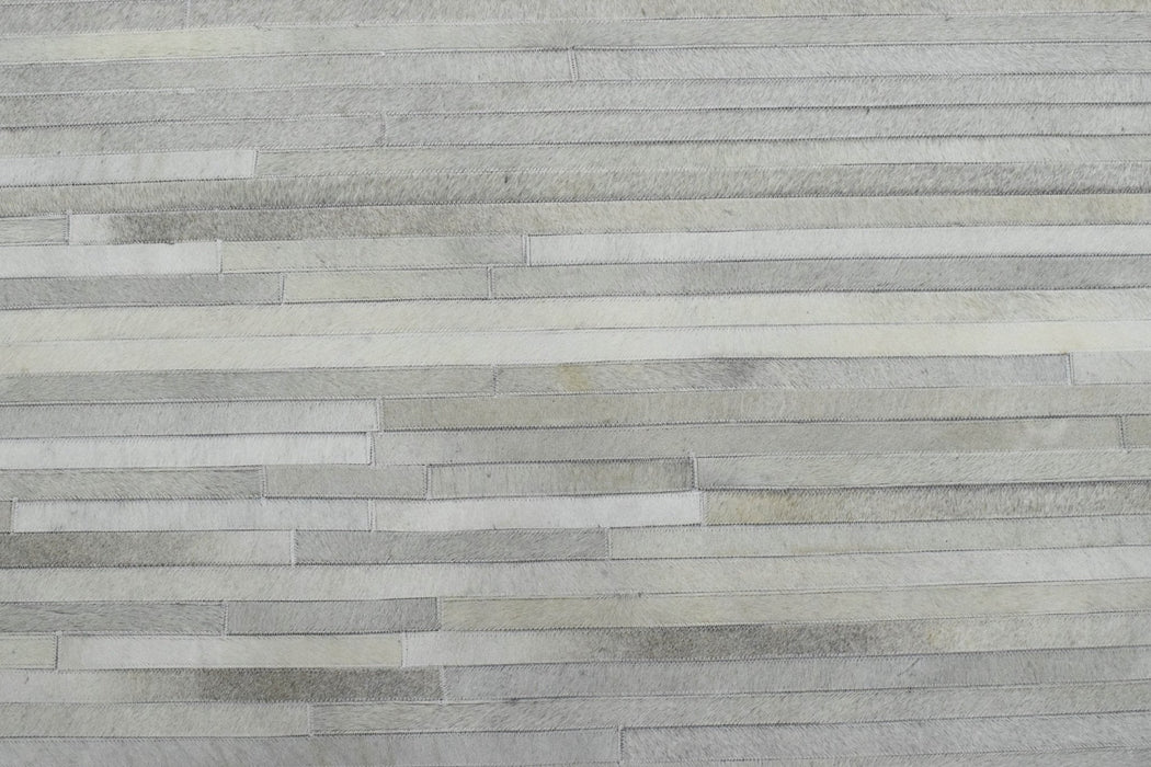 Handmade Hairon 5x8 Genuine Leather Handmade Ivory and Beige Area Rug | LR10