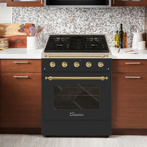 Hallman CLASSICO 30" 4.2 Cu.Ft. 4 Burner Freestanding All Gas Range and Gas Oven - HCLRG30