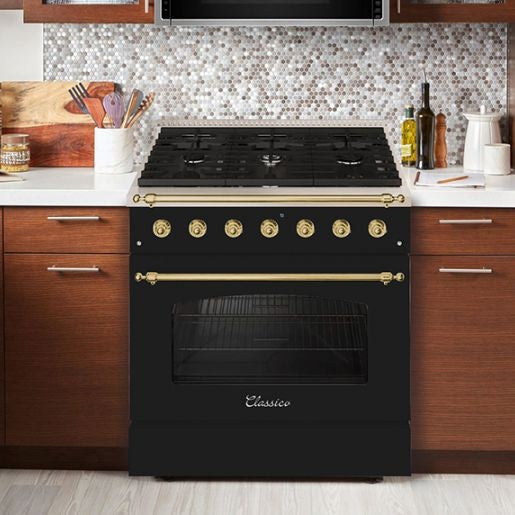 Hallman CLASSICO 36” 5.2 Cu.Ft. 6 Burner Freestanding All Gas Range and Gas Oven - HCLRG36