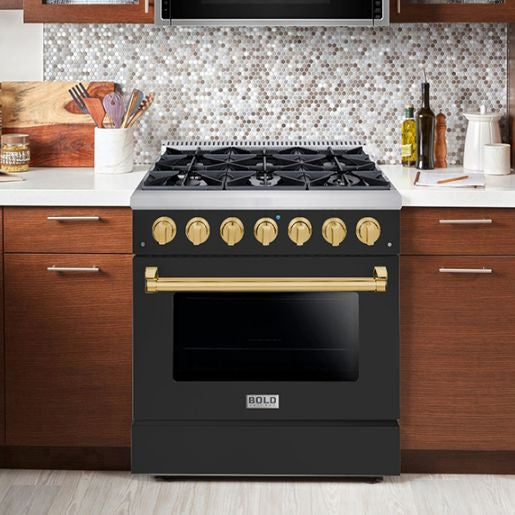 Hallman BOLD 36” 5.2 Cu.Ft. 6 Burner Freestanding All Gas Range and Gas Oven - HBRG36