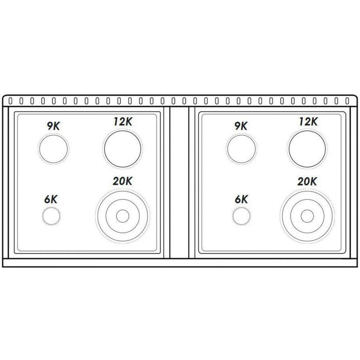 Hallman CLASSICO 48” 6.7 Cu.Ft. 8 Burner Freestanding Dual Fuel Range and Electric Oven - HCLRDF48