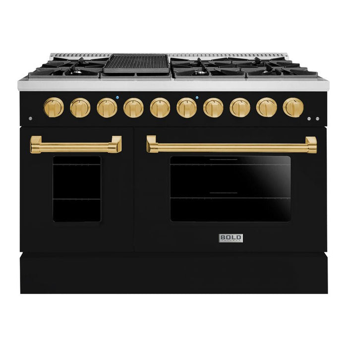 Hallman BOLD 48” 6.7 Cu.Ft. 8 Burner Freestanding All Gas Range and Gas Oven - HBRG48