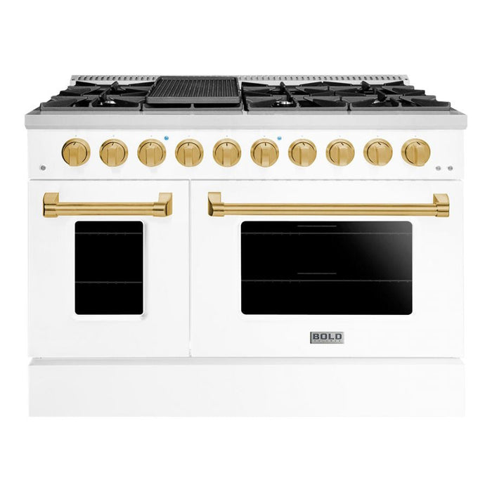 Hallman BOLD 48” 6.7 Cu.Ft. 8 Burner Freestanding All Gas Range and Gas Oven - HBRG48