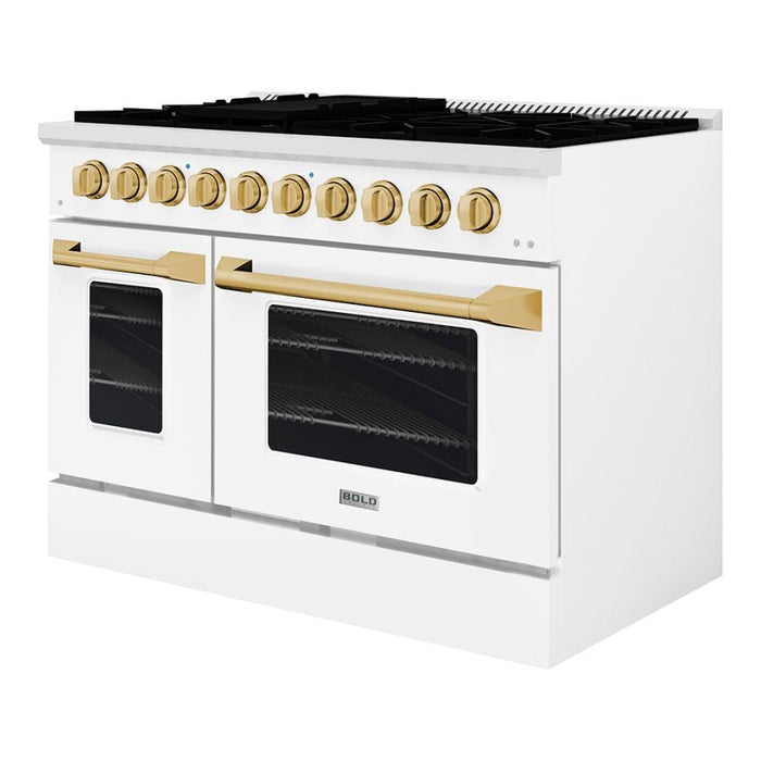 Hallman BOLD 48” 6.7 Cu.Ft. 8 Burner Freestanding Dual Fuel Range and Electric Oven - HBRDF48