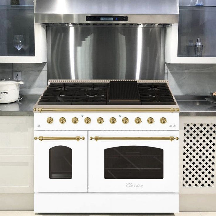 Hallman CLASSICO 48” 6.7 Cu.Ft. 8 Burner Freestanding All Gas Range and Gas Oven - HCLRG48