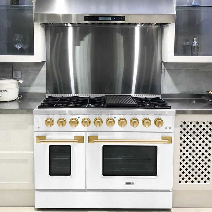 Hallman BOLD 48” 6.7 Cu.Ft. 8 Burner Freestanding All Gas Range and Gas Oven - HBRG48