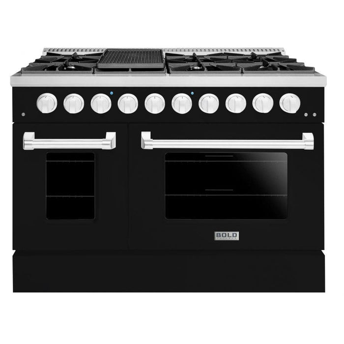 Hallman BOLD 48” 6.7 Cu.Ft. 8 Burner Freestanding All Gas Range and Gas Oven - HBRG48