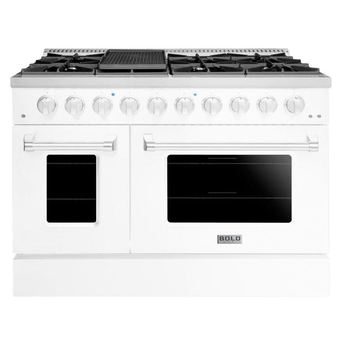 Hallman BOLD 48” 6.7 Cu.Ft. 8 Burner Freestanding All Gas Range and Gas Oven - HBRG48