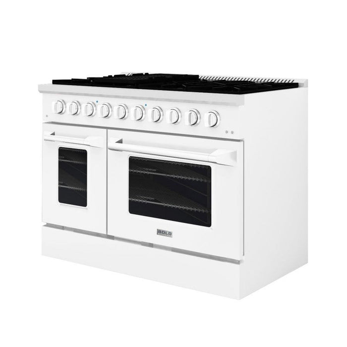 Hallman BOLD 48” 6.7 Cu.Ft. 8 Burner Freestanding All Gas Range and Gas Oven - HBRG48