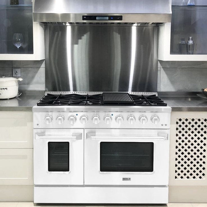 Hallman BOLD 48” 6.7 Cu.Ft. 8 Burner Freestanding All Gas Range and Gas Oven - HBRG48