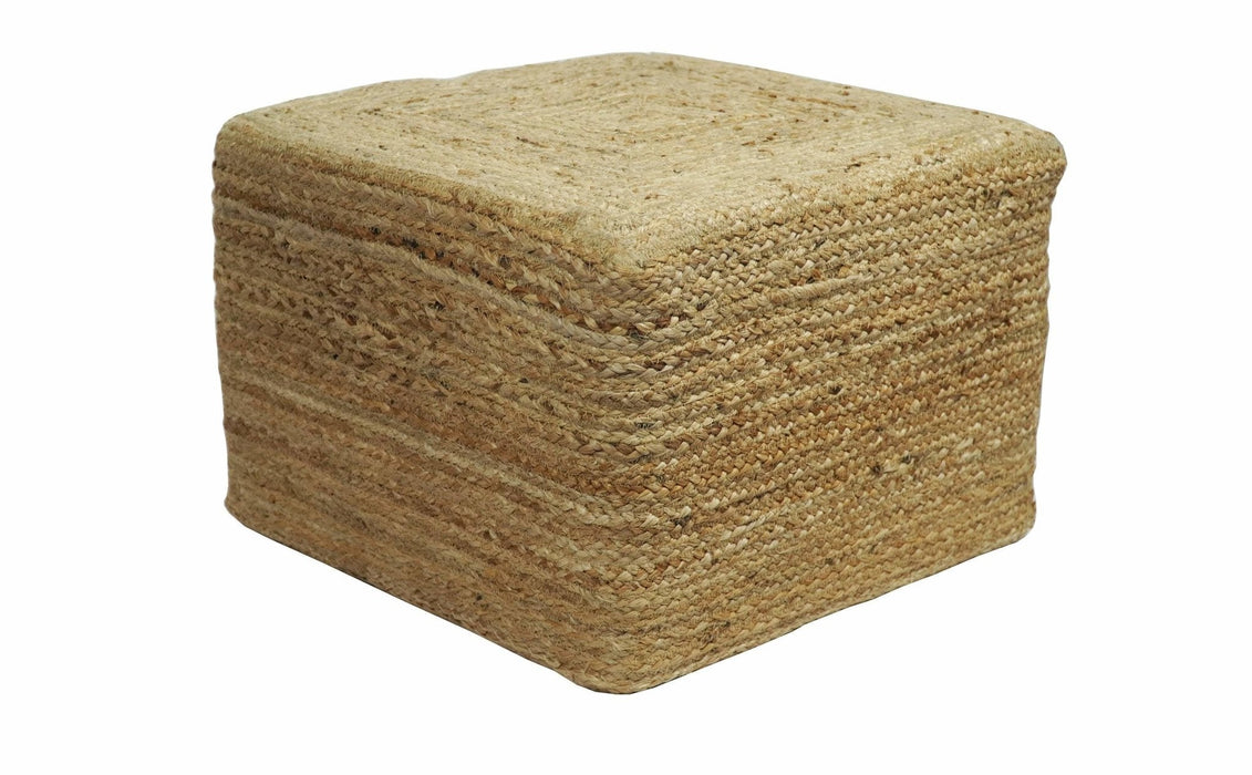 Natural Brown Jute Pouf, Hand Braided boho Pouf Ottoman Footstool, Side table, Seat , Foot Rest, Living Room, Bedroom | JP1