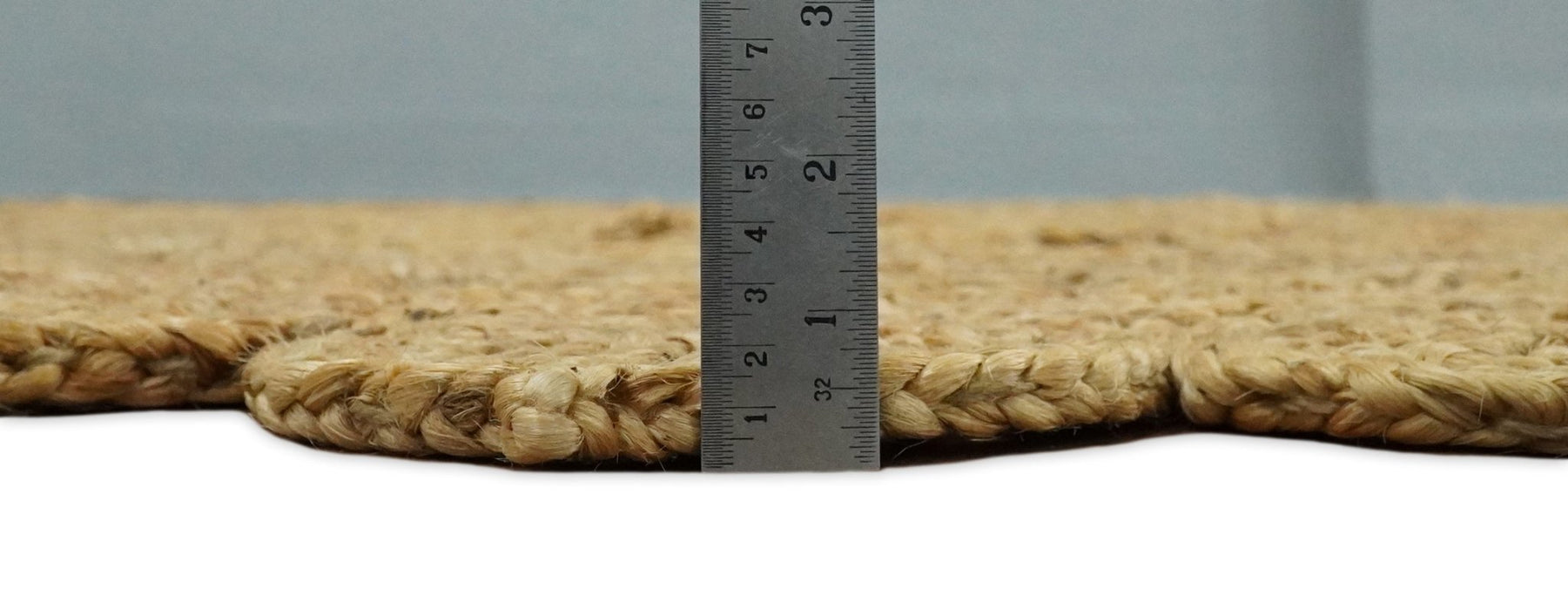 Hand Braided Solid Round Natural Brown Jute Silsal Rug | JR12