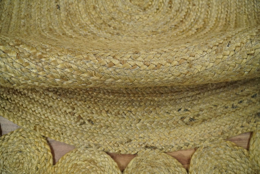 Hand Braided Solid Round natural Brown Jute Sisal Rug | JR13