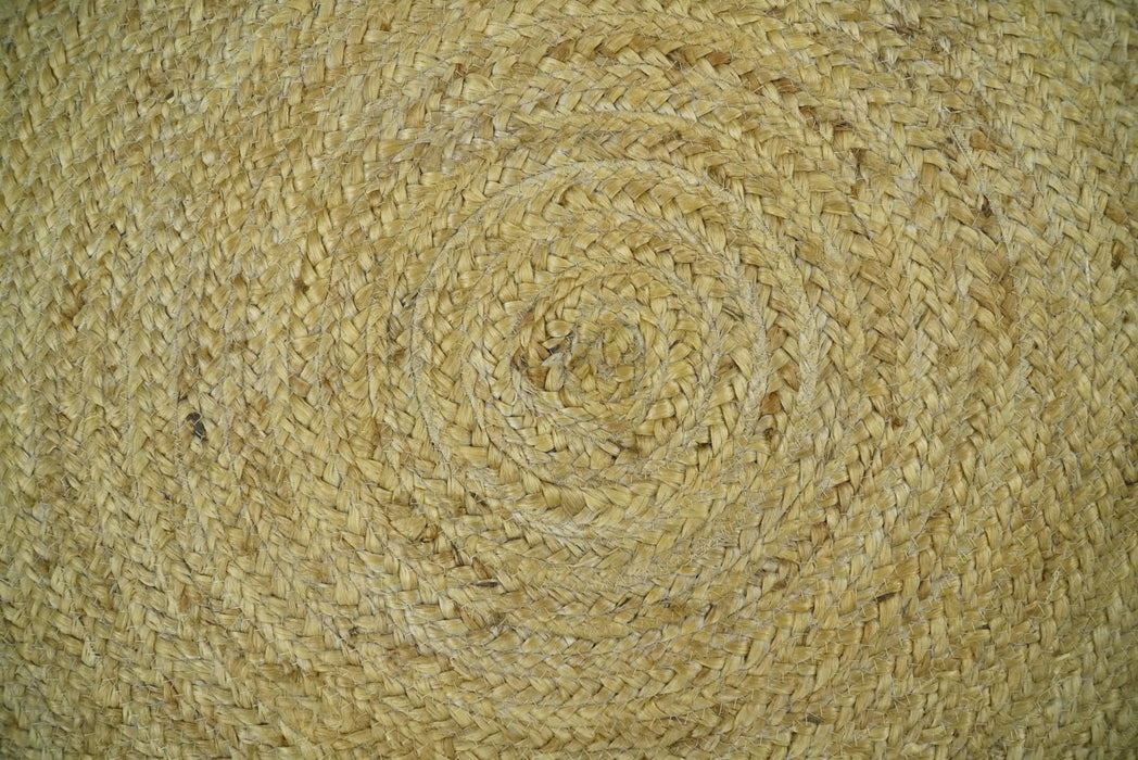 Hand Braided Solid Round natural Brown Jute Sisal Rug | JR13