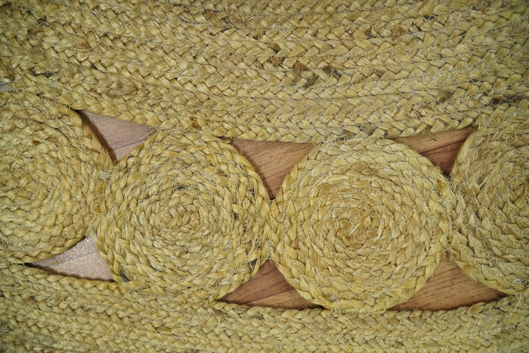 Hand Braided Solid Round natural Brown Jute Sisal Rug | JR13
