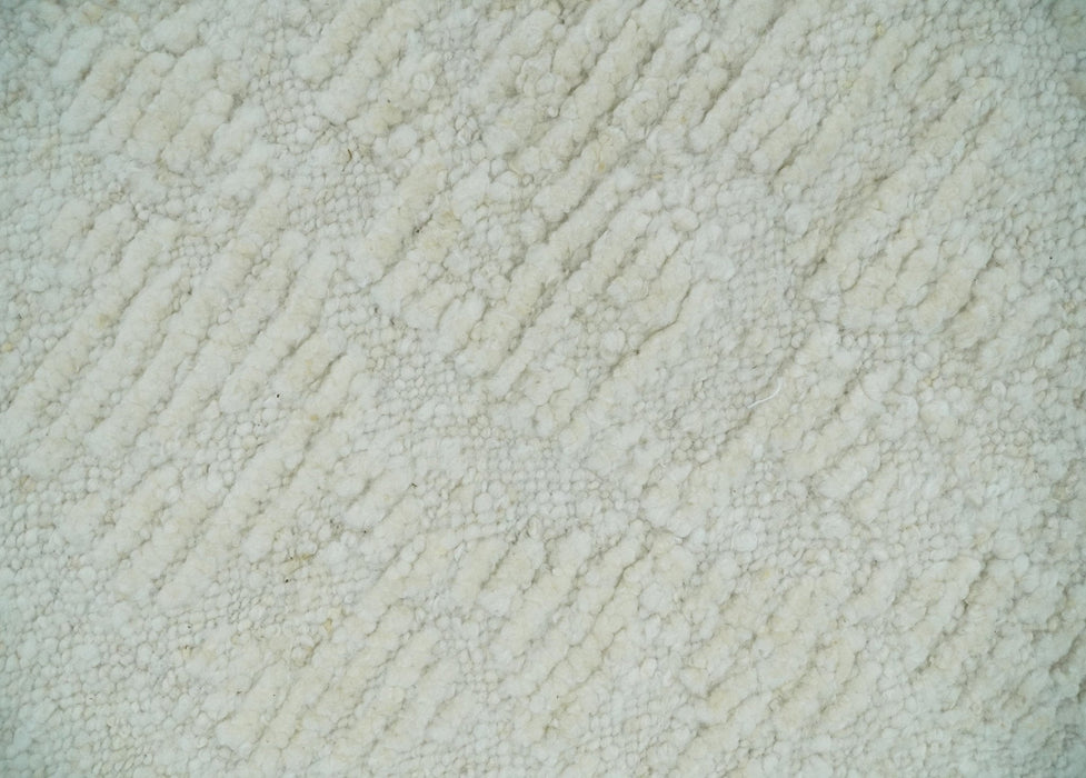 Hand carved Ivory Traditional Hand Knotted 8x10 high low Wool Area Rug